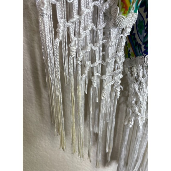 Chicos 3 US XL Colorful Floral Fringe Top Blouse Beach Fairy Hippie Travel READ - Picture 7 of 11